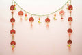 Kundan HandiKrafts Lotus Thoranna Red With Side Hanging