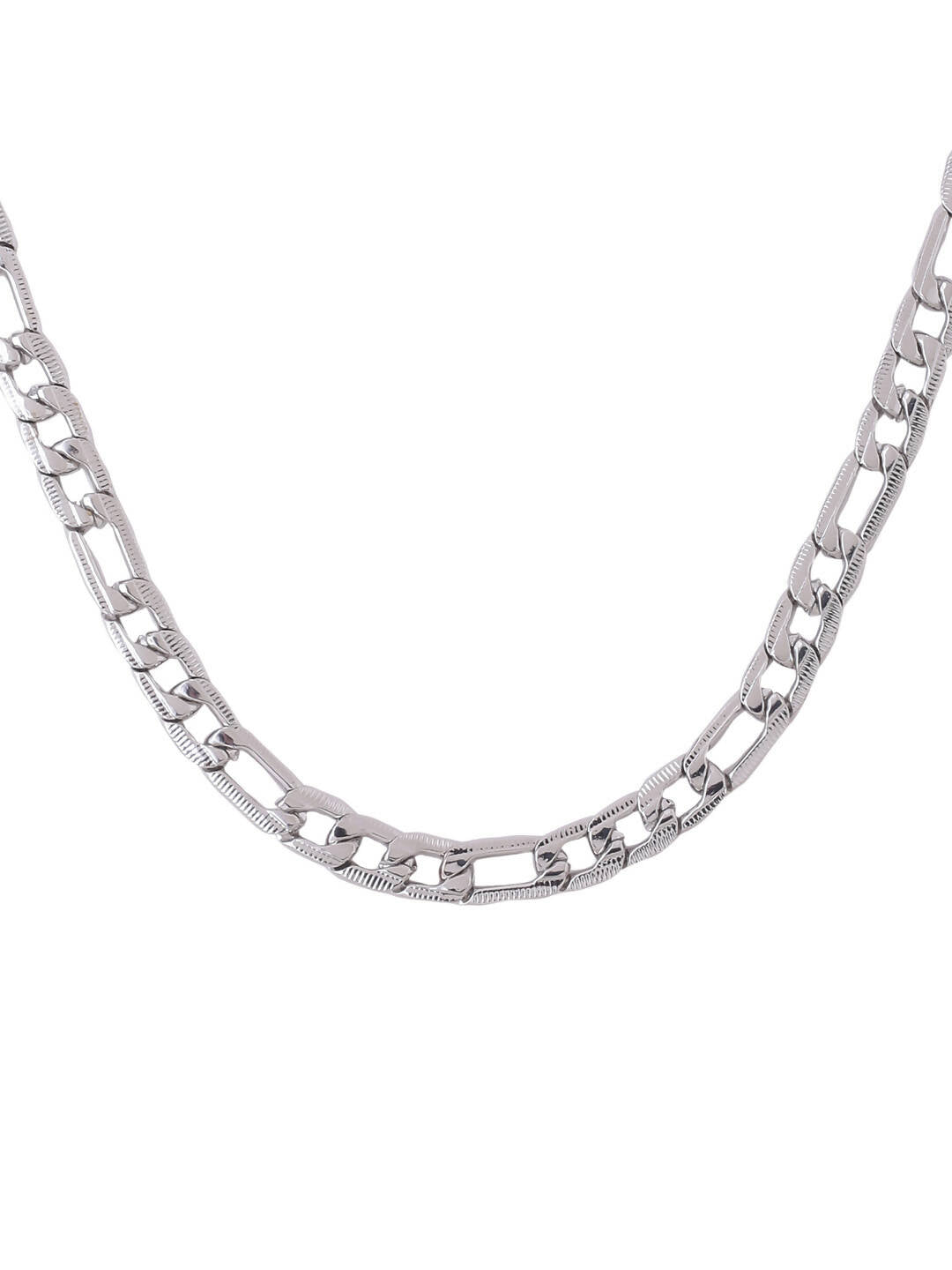 NVR Men Rhodium-Plated Stainless Steel Bohemian Chain