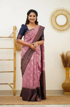 DEIANA'S Beautiful Designer Golden zari Soft Lichi Silk Saree - Pink