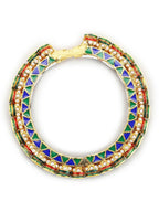 Gold-Plated Stone Studded Meenakari Bangle - Ruby Raang - Distacart