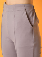 Myshka Women's Lavender Flared Party Trouser