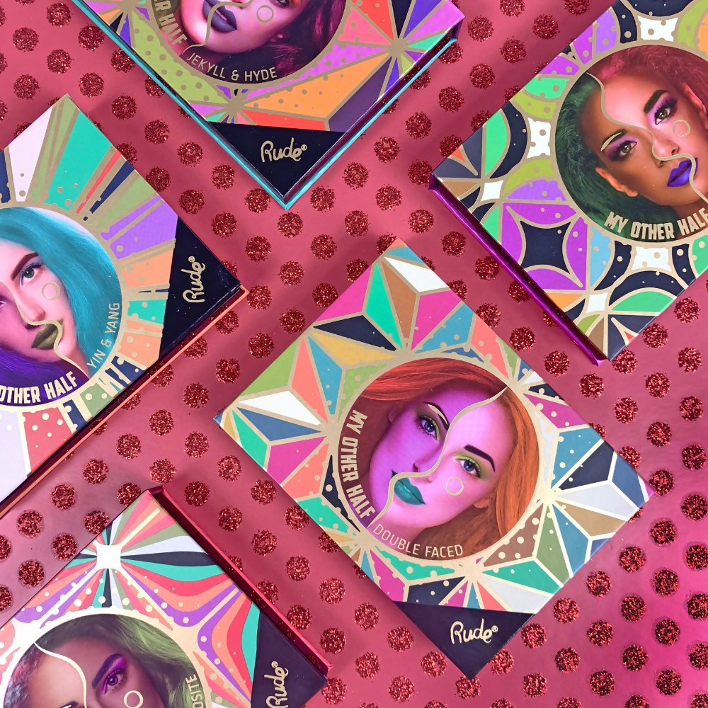 Rude Cosmetics My Other Half Duo Shade Face Palette - Jekyll And Hyde