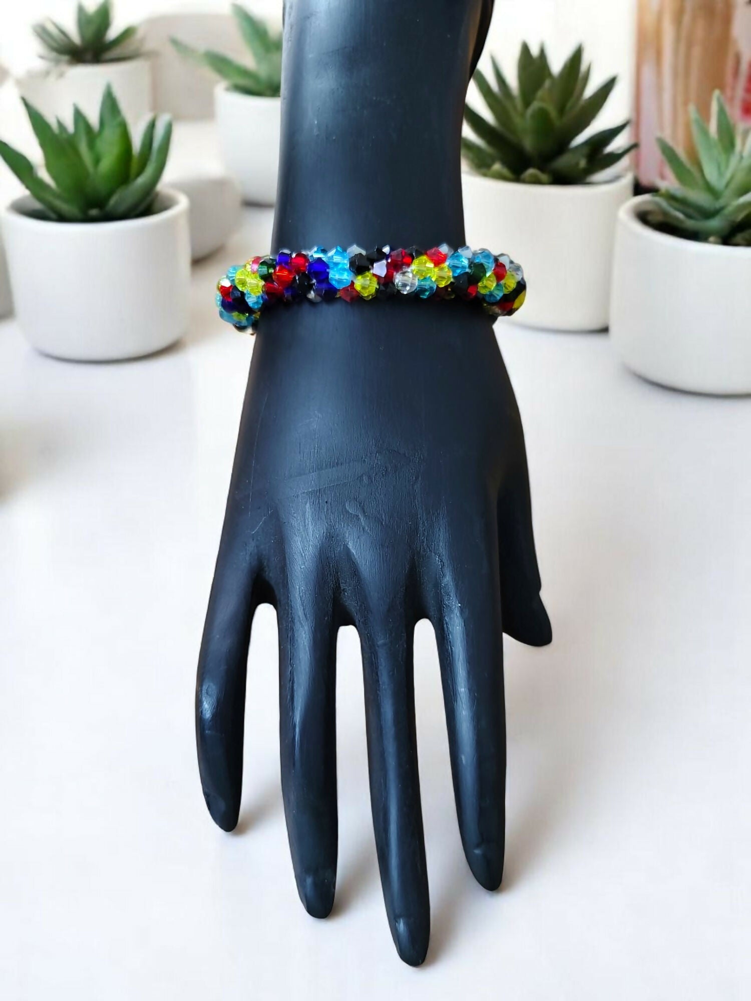 Inhanns Unisex Crystal Bloom – Adjustable Crystal Bead Bracelets - Multi Colour - Distacart