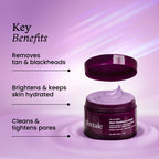 Foxtale De-Tan Face Mask For Glowing Skin - Clay Mask with Lactic Acid For Tan Removal, Reduction in Blackheads, Instant Brightening - Distacart