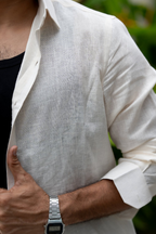 Linen Light Blue Coastal Calm Shirt By Hilo Design