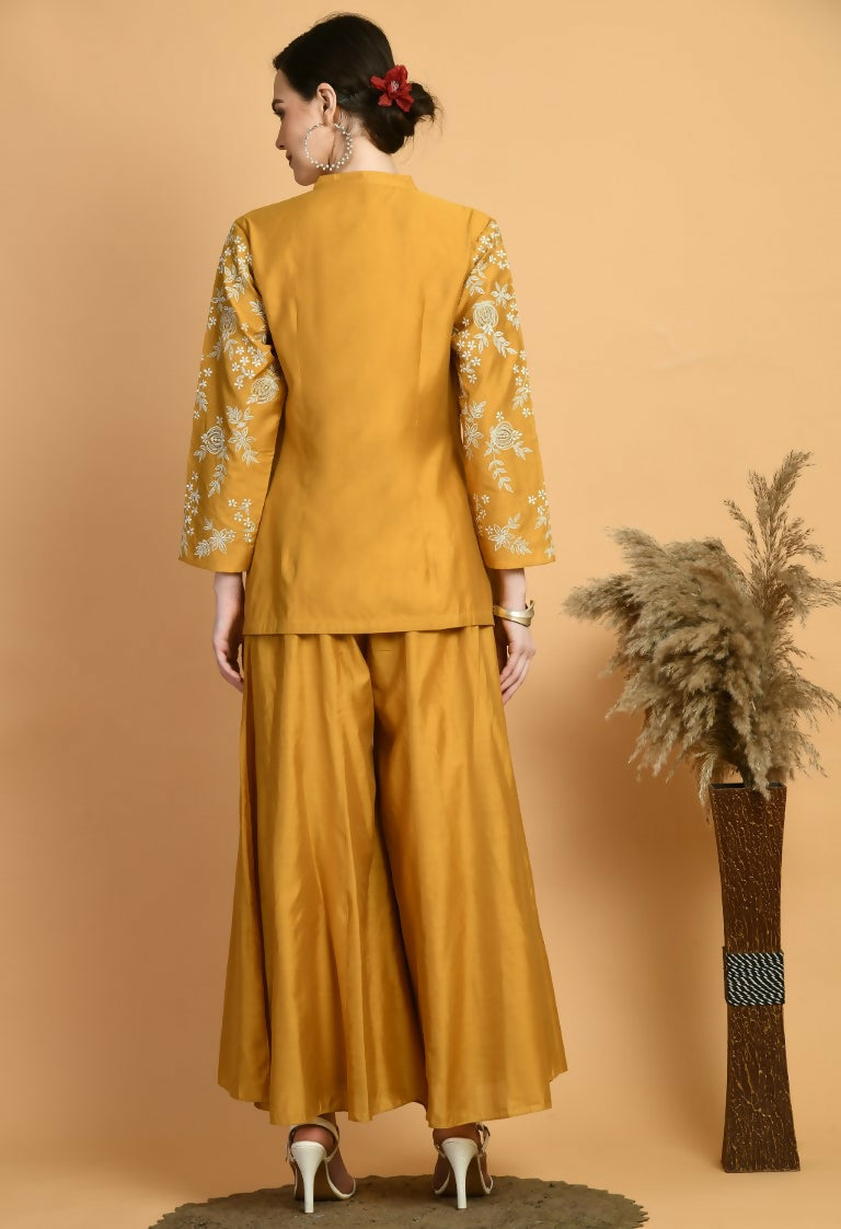 Joban Fashion Mustard Chanderi Kurta Set