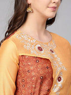 Yufta Orange And Brown A-line dress