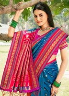 Shree Shyam Fashion Blue Soft Silk Saree - Distacart