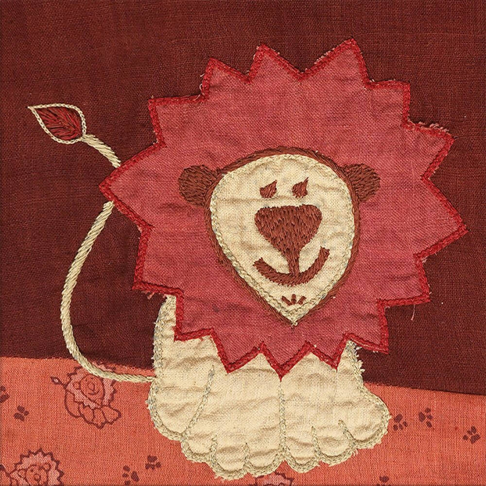 Mhyssa Amara Lion Patch Sleeveless A-line Maroon Frock