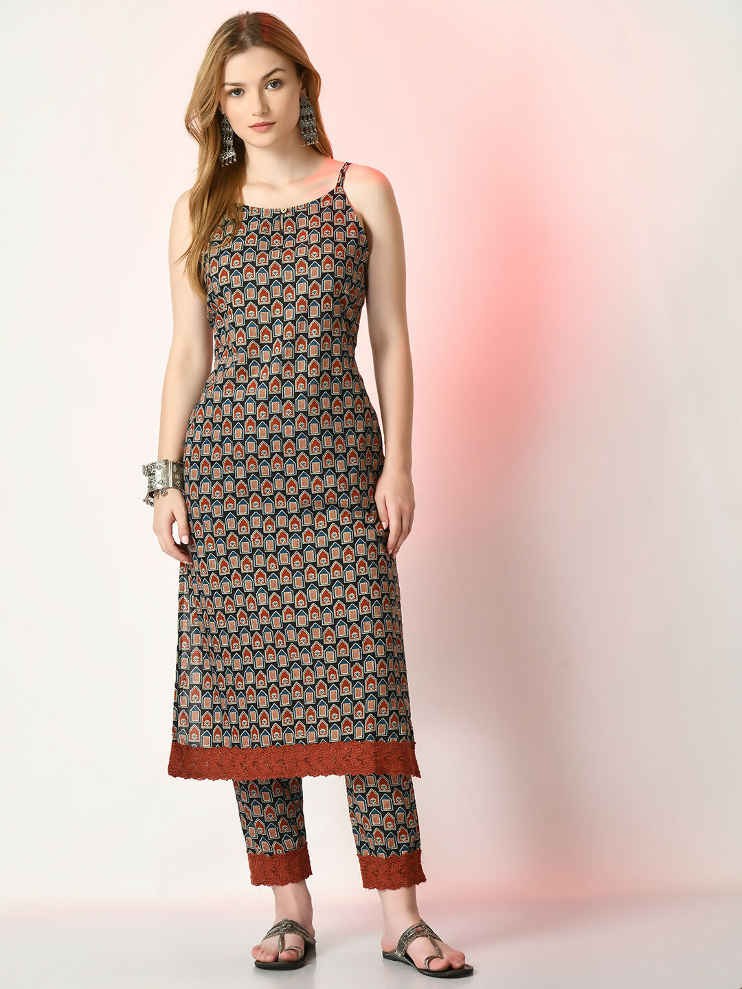 Myshka Women's Multi Printed Kurta With Trousers
