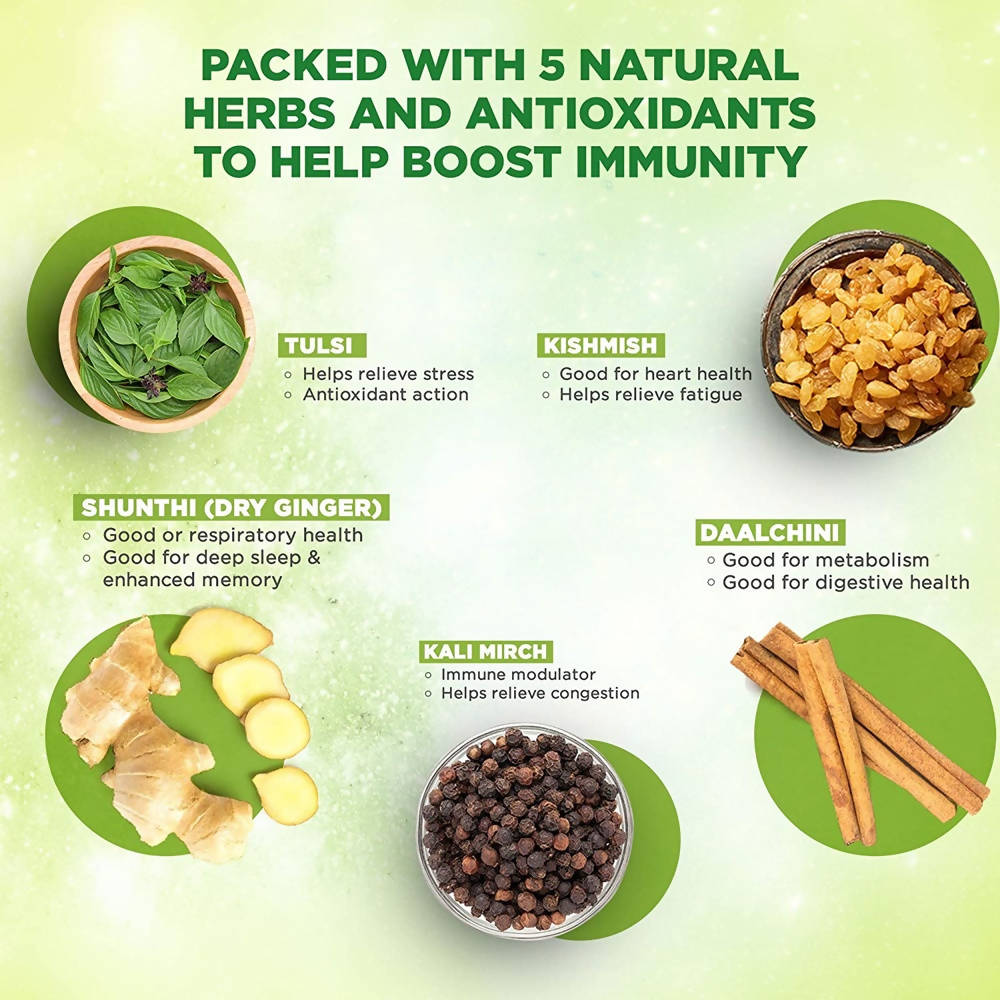 Dabur Vedic Suraksha Green Tea With Herbs Bags benefits