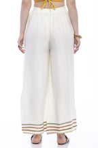 Mominos Fashion Reyon Cotton Cream Palazzo - Distacart