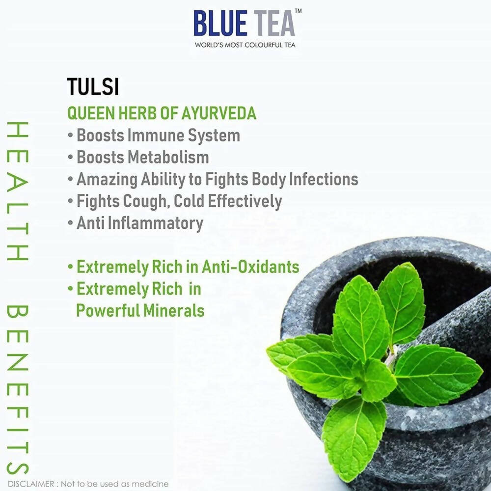 Blue Tea Organic Tulsi Green Tea - Distacart