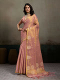 Shree Shyam Fashion Light Pink Tissue Silk Saree - Distacart