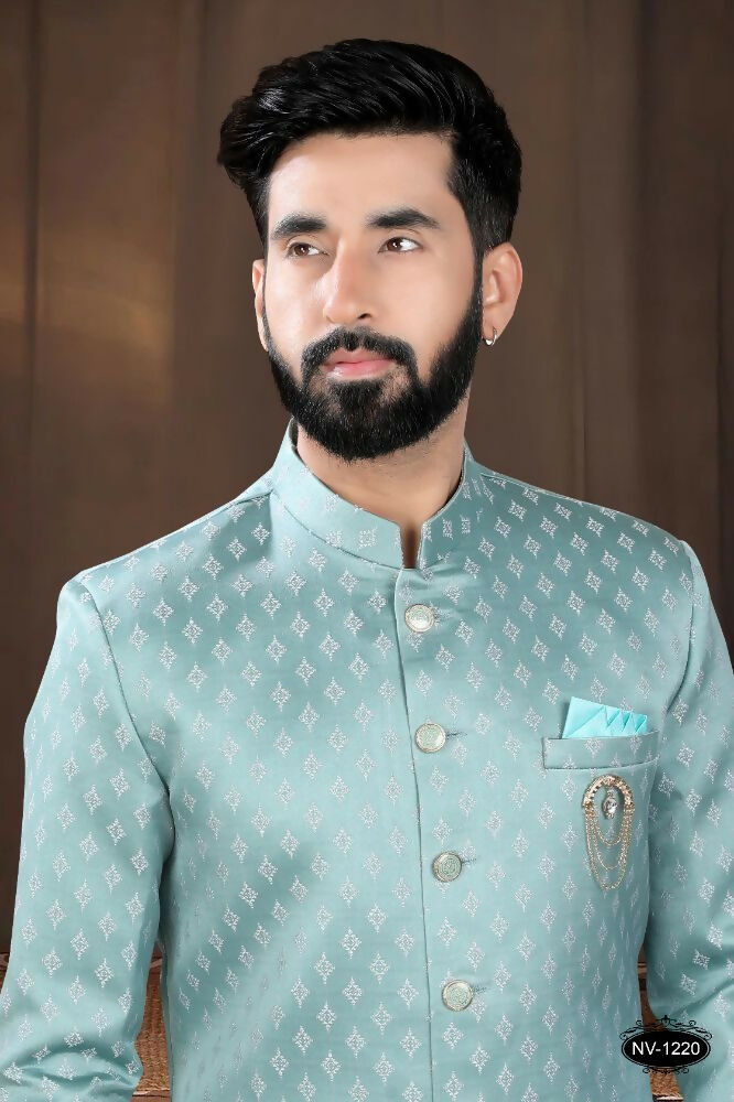 Joban Fashion Men's Green Woven Jacquard Kurta with Pyjama