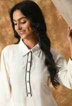 Joban Fashion White Cotton Rayon Kurta Set
