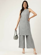 Joban Fashion Grey Rayon and Embroidered Work Straight Kurta Bottom Set
