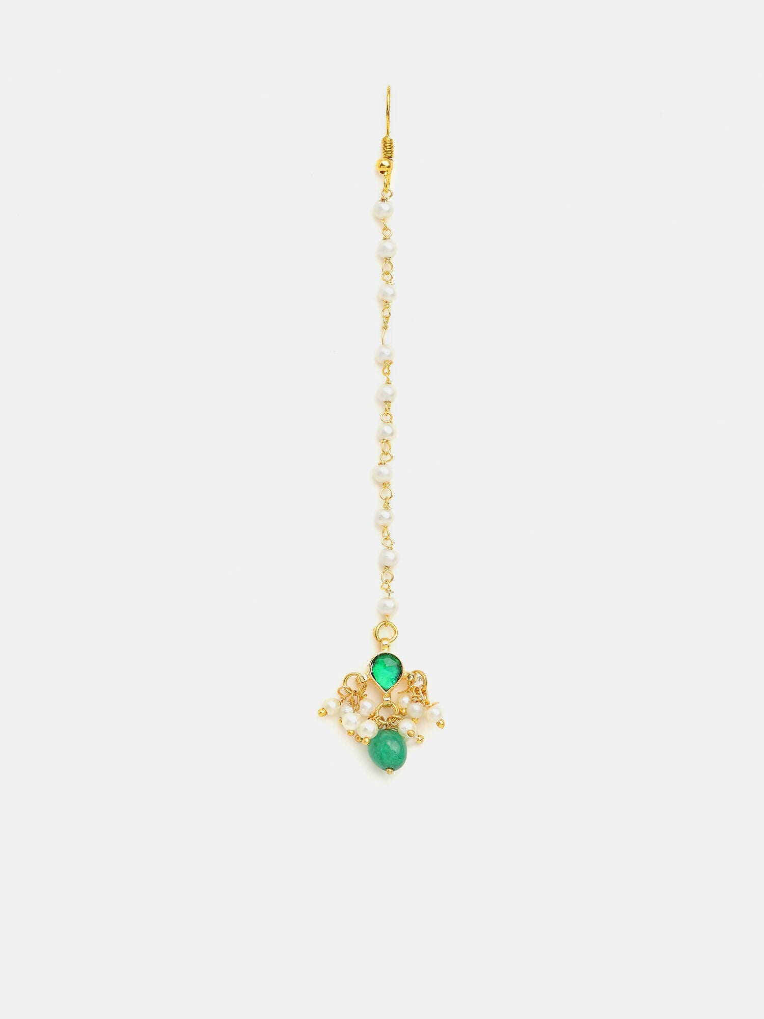 Ruby Raang Handcrafted Kundan Studded Earring With A Maang Tikka - Distacart