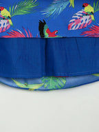 Manet Girls Cotton String Tie Frock Parrot Printed - Blue