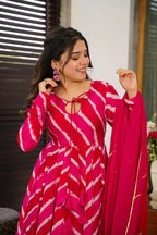 Aayaa Designer Printed Tebby Silk Suit - Multi Color