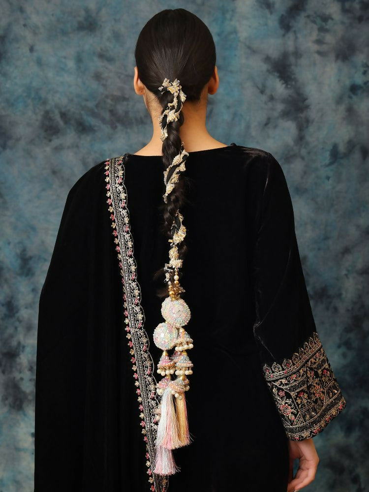 Ruby Raang Colorful Mirror Work Parandi