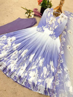 Teeya Creation Multi Colour Faux georgette Printed With Hand Work Party Wear Gown - Distacart