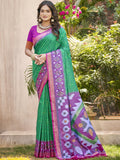 Shree Shyam Fashion Pochampalli Silk Purple Saree - Distacart