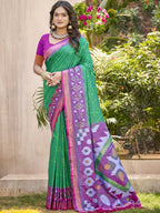 Shree Shyam Fashion Pochampalli Silk Purple Saree - Distacart