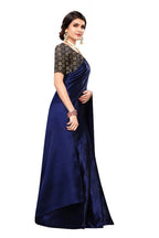  Satin Designer Saree (DUST NAVY)