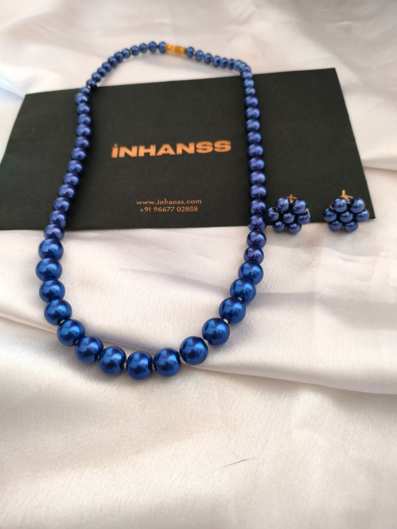 Inhanns Spectrum Everyday Pearl Sets - Single Strand - Royal Blue