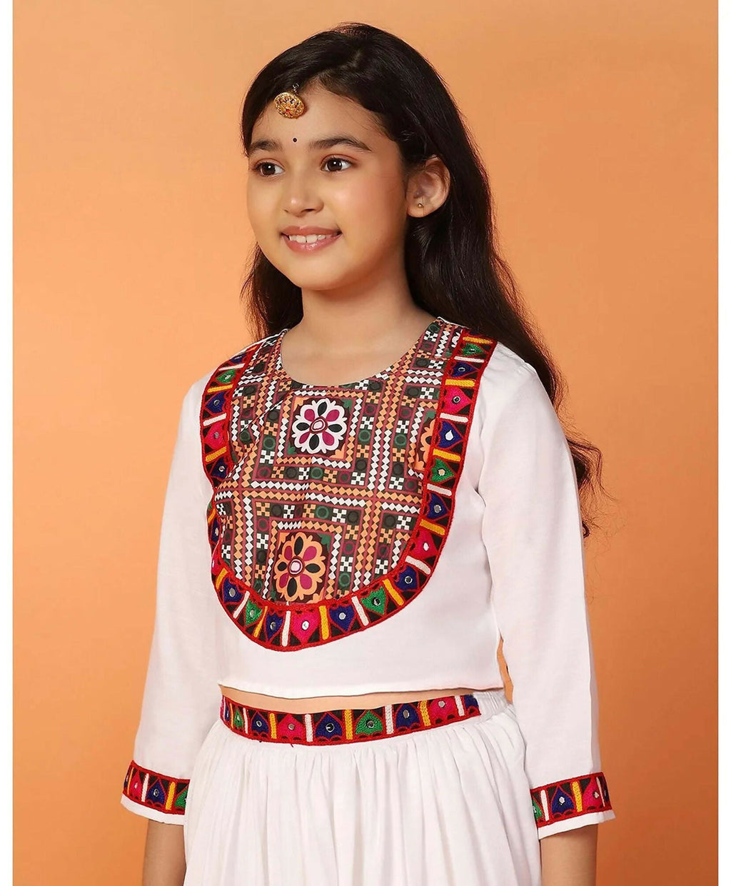 Joban Fashion Girl's White Color Lehenga Choli
