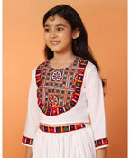 Joban Fashion Girl's White Color Lehenga Choli