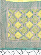 Shree Shyam Fashion Linen Cotton Yellow Saree - Distacart