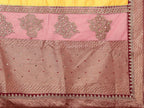 Yellow Silk Georgette Cord And Sequins Embroidery Laser Cut Applique Work Saree - Norita Saumya