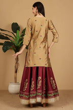 Joban Fashion Beige Silk Lehenga Set
