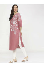 Cheera Embellished Daily Wear Cotton Blend Kurta - Peach