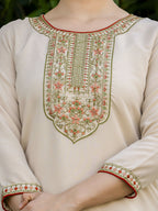 The52 Women's Beautiful Rayon Fabric Embroidery Work Straight Kurta Pant and Dupatta Set - Distacart