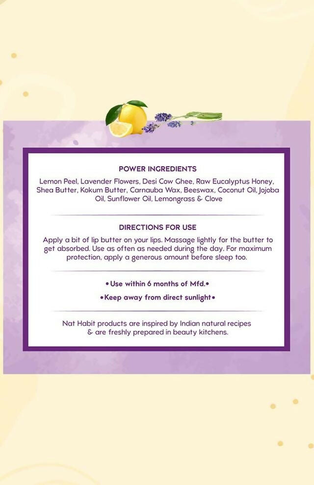 Nat Habit Lemon Lavender Lip Butter - Distacart