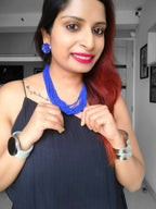 Inhanns Handmade Beaded Multilayer Necklace, 20 Layers - Blue