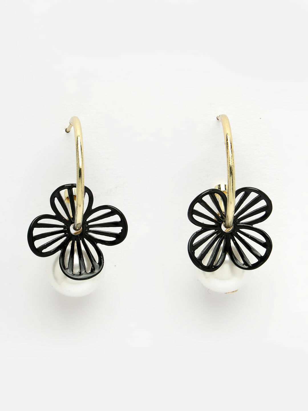 NVR Women Gold-Toned Teardrop Shaped Drop Earrings - Distacart