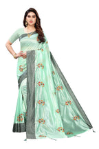 Vamika Green Crepe Embroidery Saree (Nirali Green)