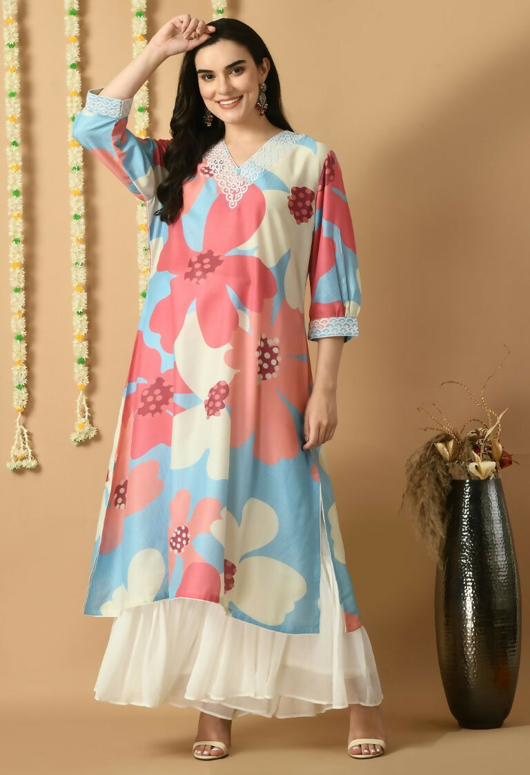 Joban Fashion Print Maslin Kurta Set
