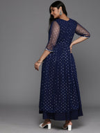 Ahalyaa Women's Traditional wear Ethnic Dress - Navy Blue - Distacart
