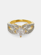 Daimonds and Square Solitaire Ring- Ruby Raang