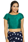 Aastha Fashion Women's Sea Green Art Silk Designer Party Wear Readymade Blouse