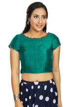Aastha Fashion Women's Sea Green Art Silk Designer Party Wear Readymade Blouse