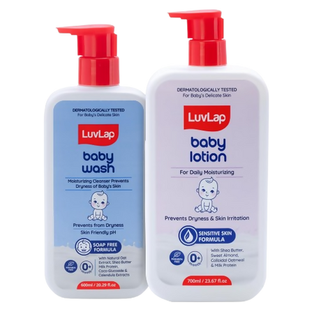LuvLap Baby Wash + Baby Lotion Combo Set