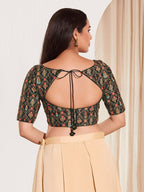 Joban Fashion Black Viscose Rayon Padded Blouse With Sweetheart Neck Elbow Sleeves - Distacart