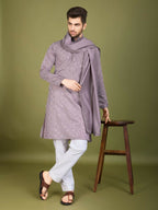 Vastranavya Dusty Peach Exclusive Festival Wear Viscose Silk Thread with Sequence Embroidered Work Kurta with Dupatta