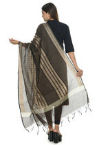 Mominos Fashion Moeza Handloom Cotton Brown Dupatta - Distacart
